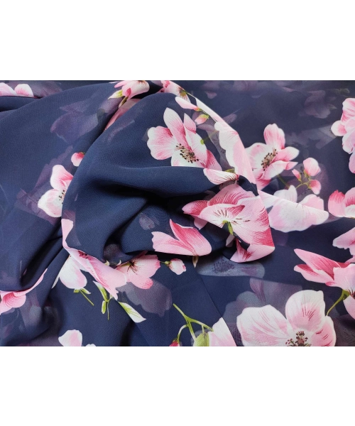 Duża sukienka plażowa - eleganckie PAREO XXL szyfon różowa orchidea